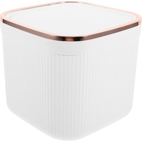 Mini Poubelle De Bureau Avec Couvercle Petit Récipient à Déchets De Bureau Pour Organisation Chambre Et Salle De Bain Design Compact Et Pratique (1/5)