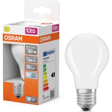 Osram Lampada Led Star Classic A60 Filamento E27 5,9W 806Lm 4000K Bianco Neutro Satinato