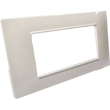Placchetta per interruttore a 4 posti bianco cassetta 504 compatibile con vimar plana supporto cover (1/2)