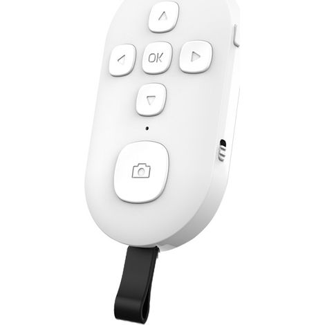 Bluetooth Remote Control for Cell Phone, Large 7 Button Charging Model, Wireless Photo Taking, Self-Recording, Video Flip, Portable, White (1/5)