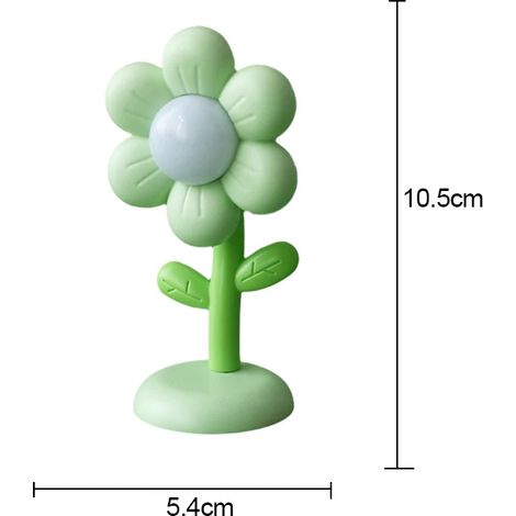 Veilleuse LED miniature en forme de fleur (verte), lampe de table mignonne, décoration de bureau (1/5)