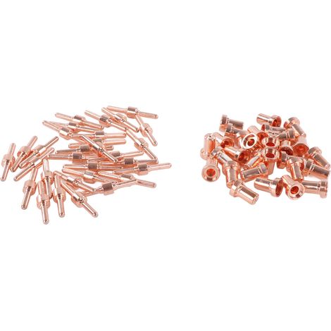 Jeu de 60 consommables torche de découpe plasma, électrodes longues et buses, kit complet pour soudeur professionnel, pièces détachées robustes pour machine plasma. (1/5)