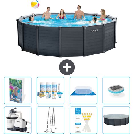 Intex Piscine Graphite Panel Ronde - 478x124 cm - 9-pièces  S576 (1/4)