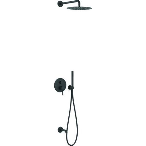 Kit mitigeur encastré 3 voies Rapid‑box pour douche Study Noir mat - TRES 26237302NM
