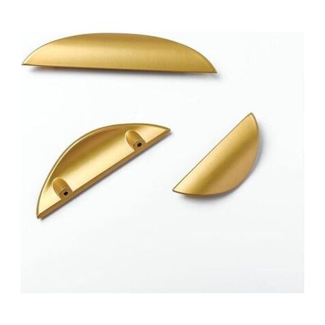 QORVA-Ensemble de 2 poignées de tiroir de cuisine, poignée de porte, poignée de tirage en alliage de zinc, quincaillerie dorée moderne pour armoire, salle de bain, commode (entraxe des trous de 64 mm)