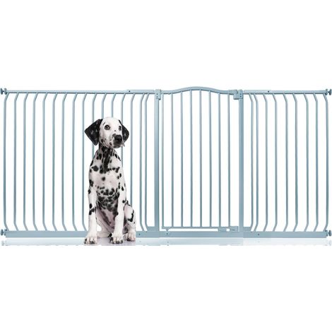 Bettacare Extra Tall Curved Top Dog Gate, 216cm - 225cm, Matt Grey, Extra Tall 100cm in Height, Pressure Fit Pet Gate