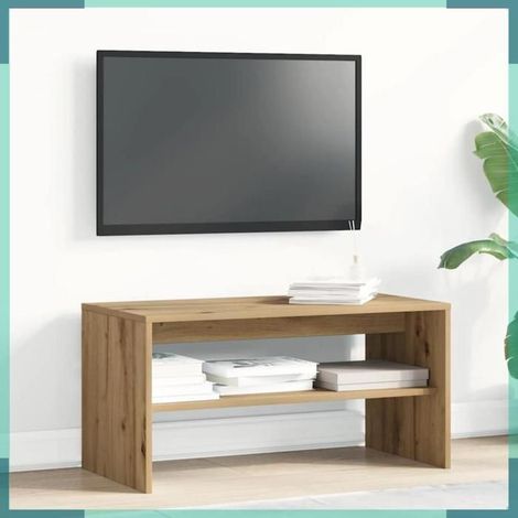 859117 Meuble TV chêne artisanal 80x40x40 cm bois d'ingénierie (1/5)