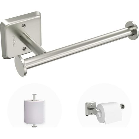 Lot de 2 Porte-Papier Toilette Mural, Support Rouleau de Papier WC en Acier Inoxydable Nickel Brossé, Distributeur de Mouchoirs pour Salle de Bain et Cabinet, Fixation par Vis Stable et Antiro (1/5)