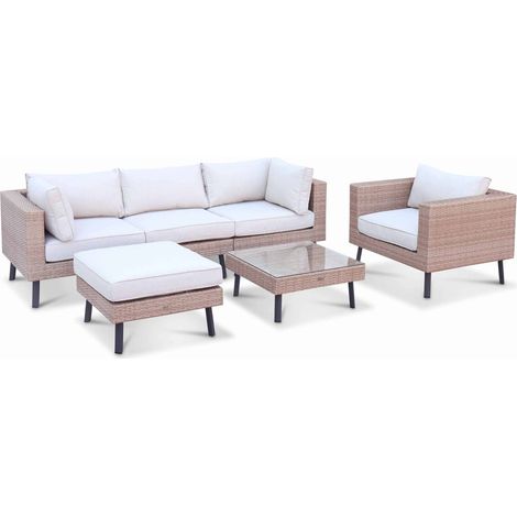 sweeek - Gartenmöbelset 5 Sitzer aus Polyrattan