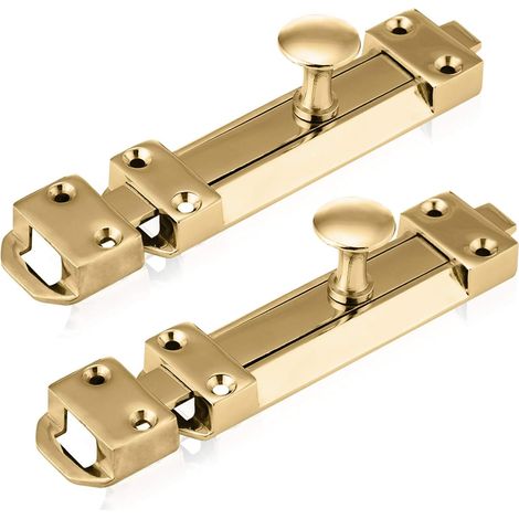pênes dormants en poli serrure porte coulissante à montage en surface 150 mm lot de 2 Laiton (1/3)