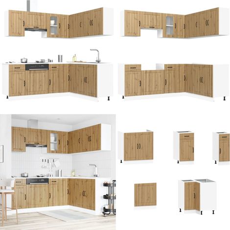vidaXL 11-tlg. Küchenschrank-Set Kalmar Artisan-Eiche Holzwerkstoff (1/5)