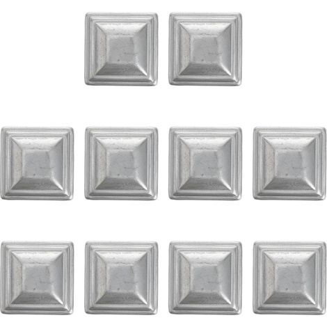 Stück Quadratische Zaunpfostenkappen aus Eisen Silber