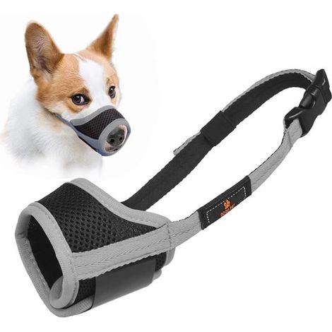 Bozal para perros, Bozal ajustable para perros, Bozal de nailon resistente, Boquilla de malla suave transpirable, medianos grandes (XXL), naranja (1/5)