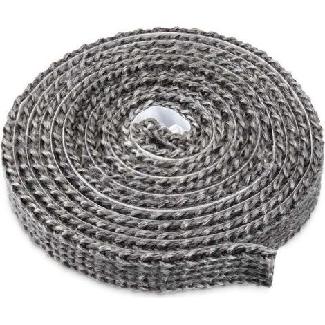 Bande d'étanchéité auto-adhésive pour poêles à bois, cheminées et fours, en fibre de verre, résistante à la chaleur jusqu'à 550 °C, dimensions 3 mm x 20 mm x 3 m, idéale pour les portes de fours et de (1/3)