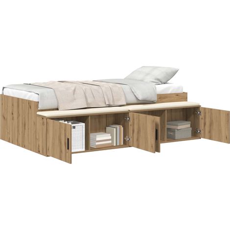 Maison Exclusive - Bettrahmen mit Speicher Artisan-Eiche 80 x 200