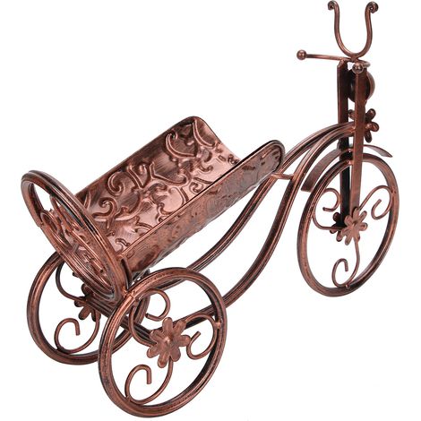 Porte-bouteilles en forme de tricycle en fer forgé bronze, support à vin pour comptoir de bar et décoration d'intérieur