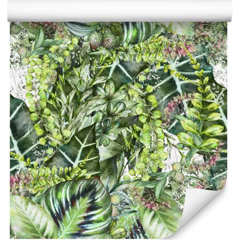 Papier peint à motifs de plantes tropicales pour salon et chambre 50x1000 cm (1/5)