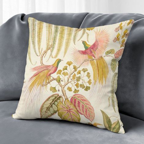 Housse de coussin fleurs papillon été, décoration maison élégante,45×45cm (1/5)