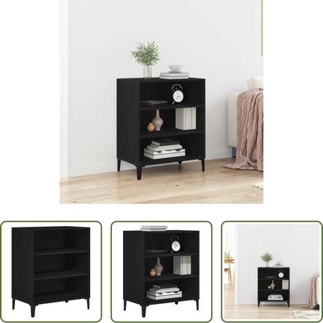 vidaXL Rangement salon - Buffet Chêne noir 57 x 35 x 70 cm Bois d'ingénierie (1/5)