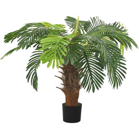 vidaXL Palma Cycas Artificiale con Vaso 90 cm Verde