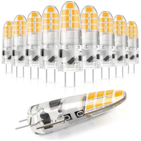 Ampoule LED, 2W (équivalent halogène 20W), blanc chaud 3000K, 12V, non dimmable, petite ampoule à économie d'énergie pour hotte de cuisine/lampe suspendue, paquet de 10. (1/4)