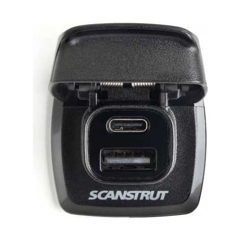Scanstrut Flip Pro - Toma doble de carga rápida 12/24V USB-A y USB-C , para autocaravana, camper