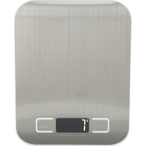 Balance de cuisine numérique rechargeable et étanche avec écran LCD, idéale pour la cuisine et la pâtisserie (10 kg, 1 g).
