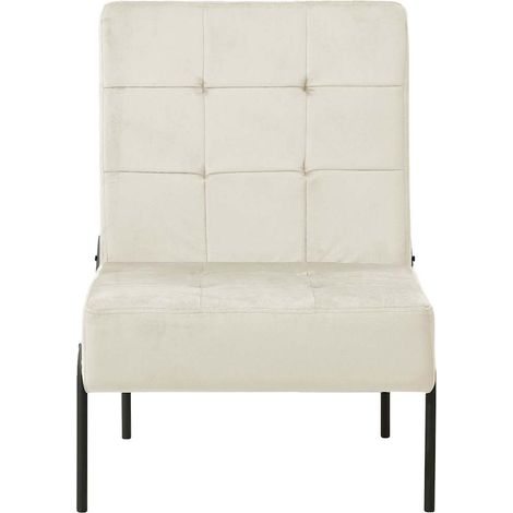 Maison Exclusive - Poltrona Relax 65x79x87 cm Bianco Crema in Velluto (1/5)
