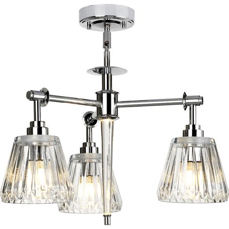 Elstead Agatha - Lampada a sospensione a 3 bracci multibraccio cromo lucido IP44, G9 (1/4)