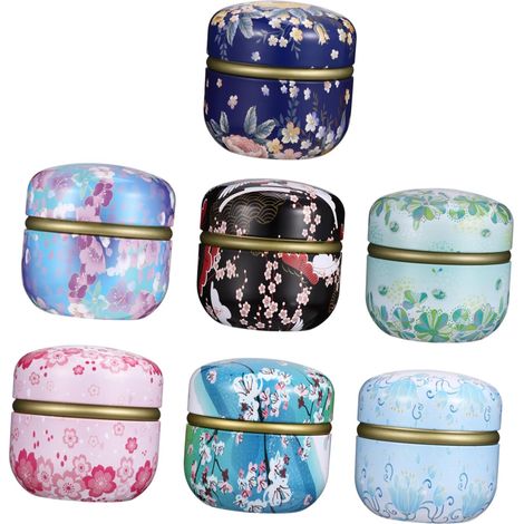 Boîte en Fer Ronde Thé et Bougies Parfumées, Lot de 7 Pièces, Rangement DIY Fabrication de Bougies (1/5)