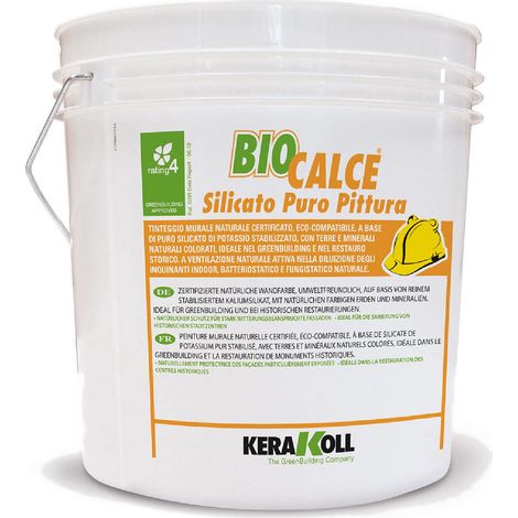 Biocalce silicati puro bc gd lt.4 tinteggio murale naturale colore bianco