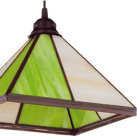Colgante farol piramide pistacho 1x27 regx27 (1/2)
