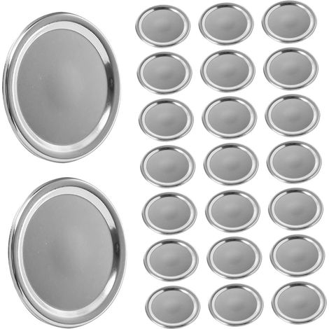 Lot de 24 couvercles métalliques de 70 mm pour bocaux Mason à ouverture standard, couvercles pour la conserve et le rangement des bouteilles (1/5)