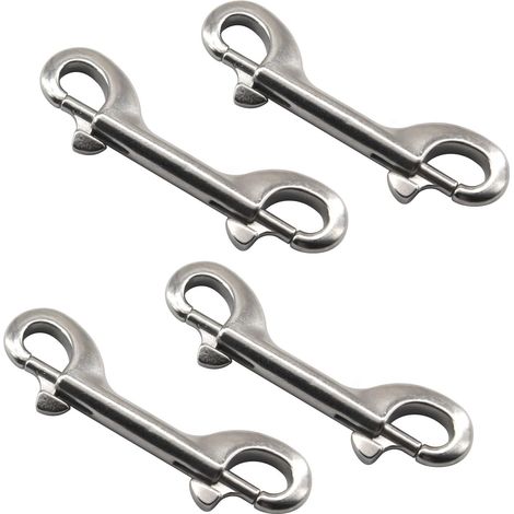 moschettoni a doppia estremità in acciaio inossidabile 304 da 76 mm per catena per cani, portachiavi, amaca (1/5)