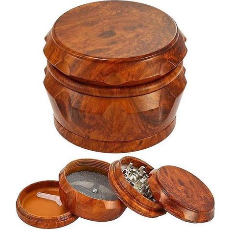Vierstufige Kaffeemühle aus Holz mit großem Fassungsvermögen und Pollenschaber, für die heimische Küche. (1/4)