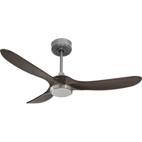 Ouray 2 de Klassfan - Ventilateur de plafond et destratificateur moteur DC Chrome avec Lumière pales bois foncé 25 à 40 m² (1/4)