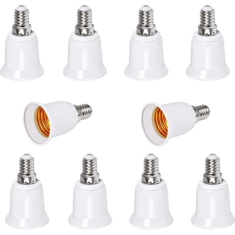 Douille Adaptateur E14 vers E27, 8 Pcs Adaptateur de base de lampe convertisseur, pour ampoules LED et ampoules à incandescence et ampoules fluocompactes (1/5)