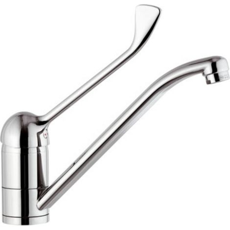 Rubinetto Miscelatore Monocomando Girevole Lavello con Leva Clinica in Ottone Mariani Epic Cromato (1/4)