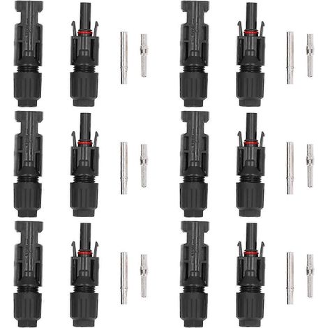 6er-Set Solarstecker (männlich/weiblich), IP67 wasserdicht, PV-Modulkabel, Hochspannung 30 A 1500 V
