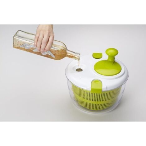 Essoreuse à salade de luxe et aide à la vinaigrette dans une boîte cadeau, plastique sans BPA, (25 cm)