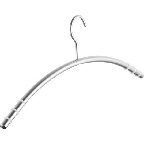 SOTECH Kleiderbügel Edelstahl SS201 gebürstet mit Antirutsch-Ringen Haken 360 Grad drehbar, Rundrohr Ø 12 mm x 433 mm, 1 Stück (1/5)