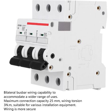 GYM9-C65 Disjoncteur Mini 3 Pôles 400VAC Disjoncteur Automatique Haute Qualité 6A (1/5)