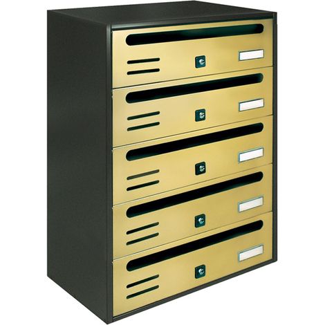 Würfelblocker 5 Kassetten L38.5xp25xhh53 cm Alubox Horizontales Gold