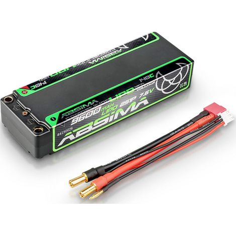 Absima Pack de batterie (LiPo) 7.6 V 9600 mAh Nombre de cellules: 2 140 C hardcase 5 mm, fiche T mâl
