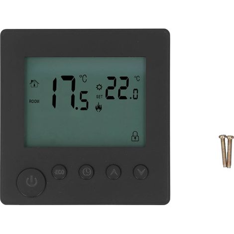 Thermostat Intelligent 4500W avec Bouton pour Chauffage Eau, Usage Maison Bureau Hôtel, AC 90-240V Noir (1/5)
