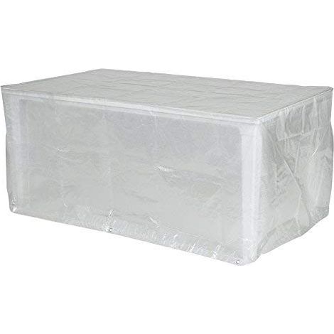 Housse de protection pour table de jardin rectangulaire, transparent