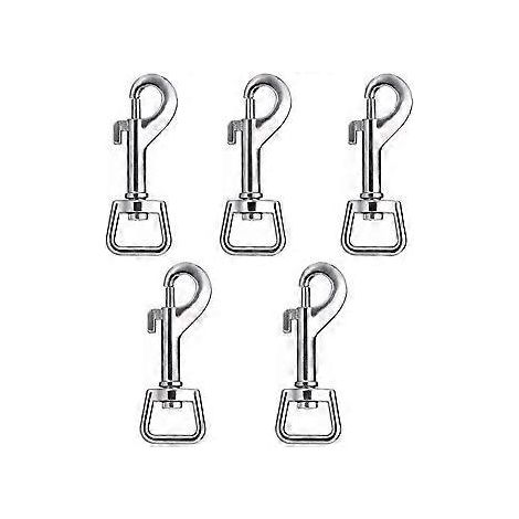 5er-Pack Karabinerhaken mit Metallwirbel, robustem Drehhaken und Auslösemechanismus für Hundeleinen, ideal für Camping, Wandern und als Schlüsselanhänger