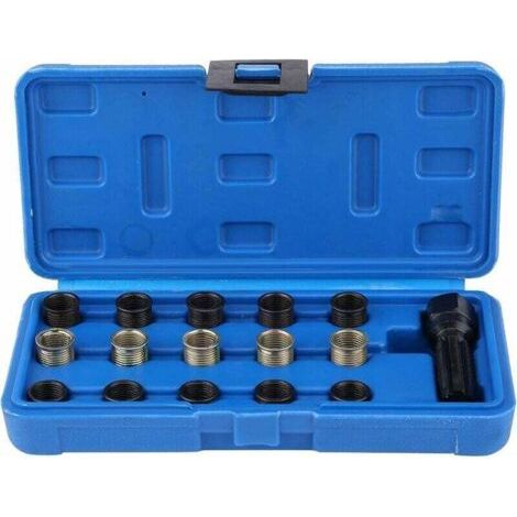 Kit d'outils de réparation de Filetage de Bougie d'allumage 16Pcs 14mm x 1.25 M16 Tap avec étui Portablespark Plug helicoil kit Spark Plug-Thread-Repair-rethreading kit de Reparation Bougie (1/4)