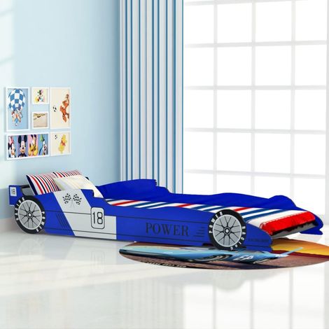 Lit voiture de course pour enfants 90 x 200 cm Bleu CFW10519 (1/5)