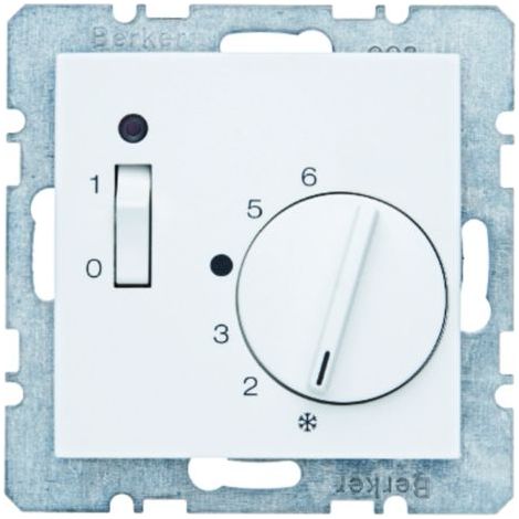 Berker 20301909 thermostat blanc verre polar mat